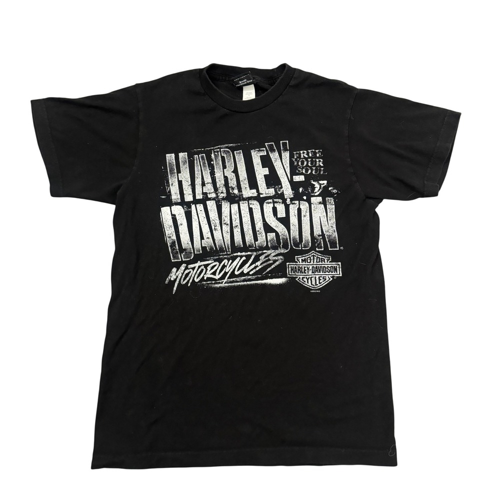 Harley Davidson Heritage Lisle Graphic T-Shirt Mens Small Black Free Your Soul